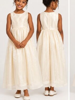 NWT Ann Taylor Celebrations Girls Size 8 Ivory Silk Flower Girl Dress